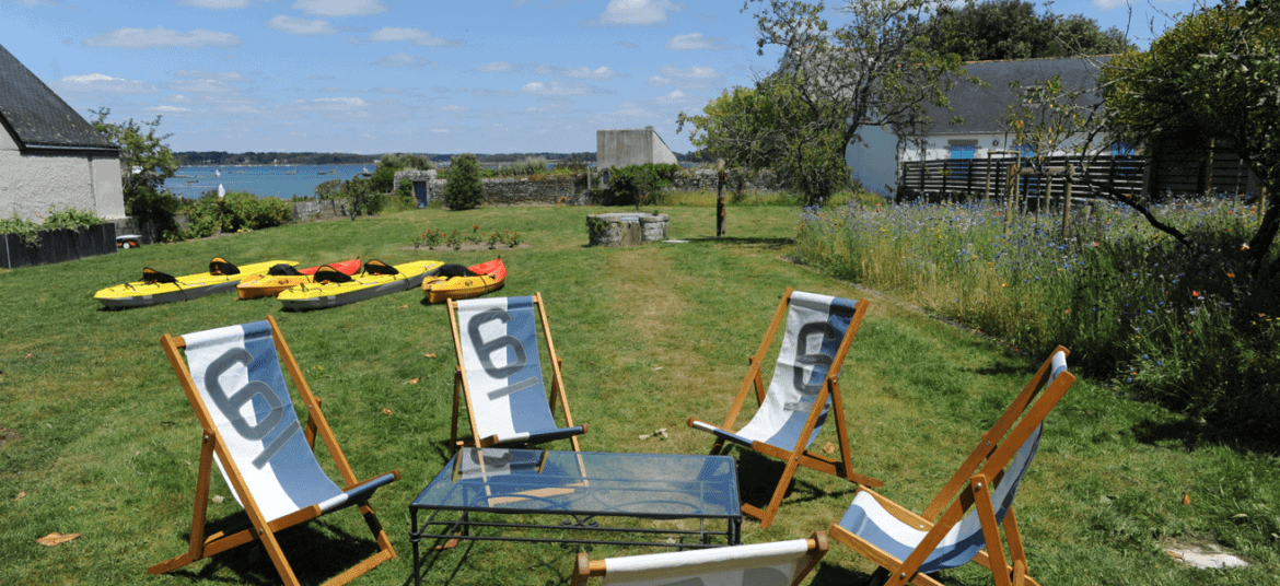 transat et kayak dans le jardin de Ty Kabiten